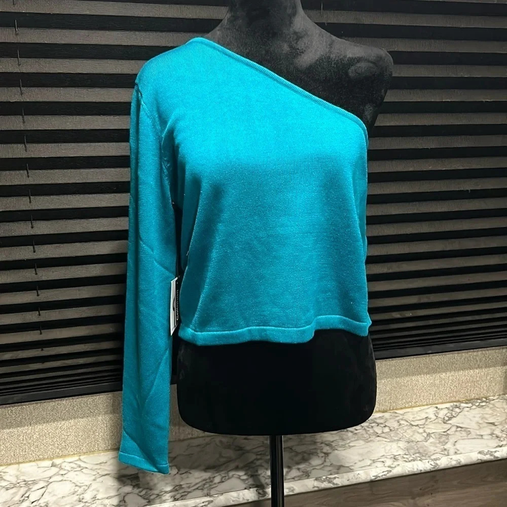 Callahan Knitwear Women’s Lora‎ One Long Sleeve Blue Sweater Size Large NWT